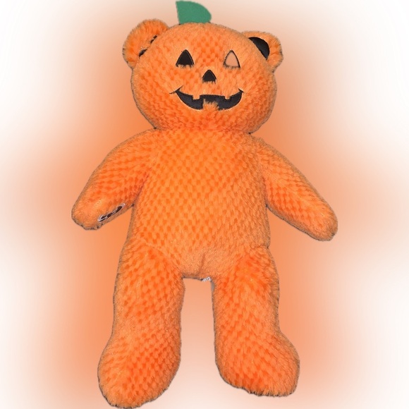 Build a Bear Glowing Jack-o’-lantern Orange Plush Pumpkin Toy Stuffy Doll - Picture 1 of 6